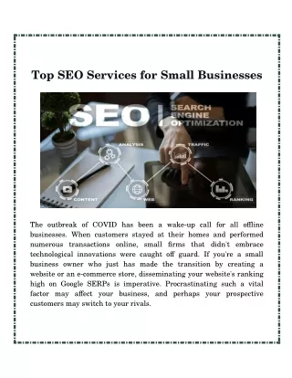 Top SEO Services for Small Businesses