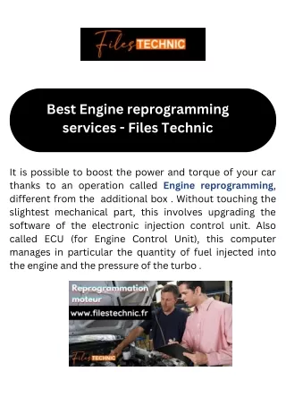 Best Engine reprogramming services - Files Technic