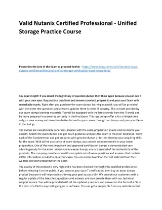 valid nutanix certified professional unified