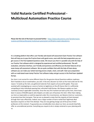 valid nutanix certified professional multicloud
