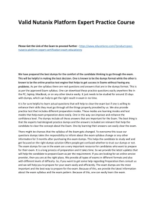 valid nutanix platform expert practice course