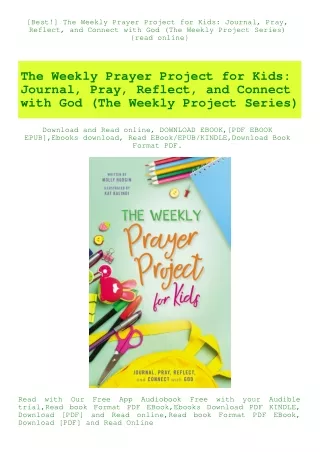 [Best!] The Weekly Prayer Project for Kids Journal  Pray  Reflect  and Connect with God (The Weekly