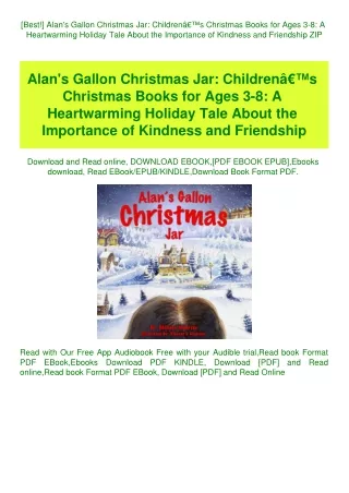 [Best!] Alan's Gallon Christmas Jar ChildrenÃ¢Â€Â™s Christmas Books for Ages 3-8 A Heartwarming Holi