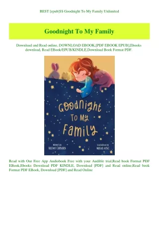 BEST [epub]$$ Goodnight To My Family Unlimited