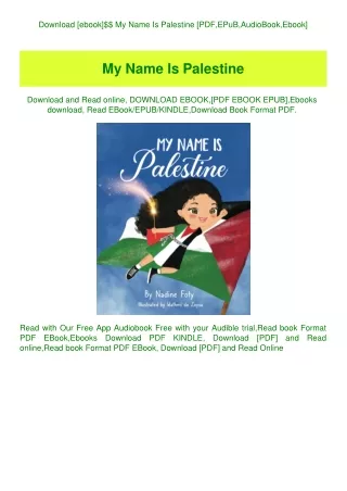 Download [ebook]$$ My Name Is Palestine [PDF EPuB AudioBook Ebook]