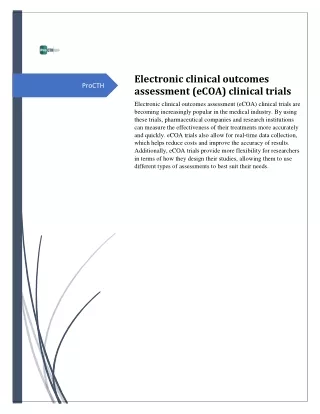 eCOA clinical trials