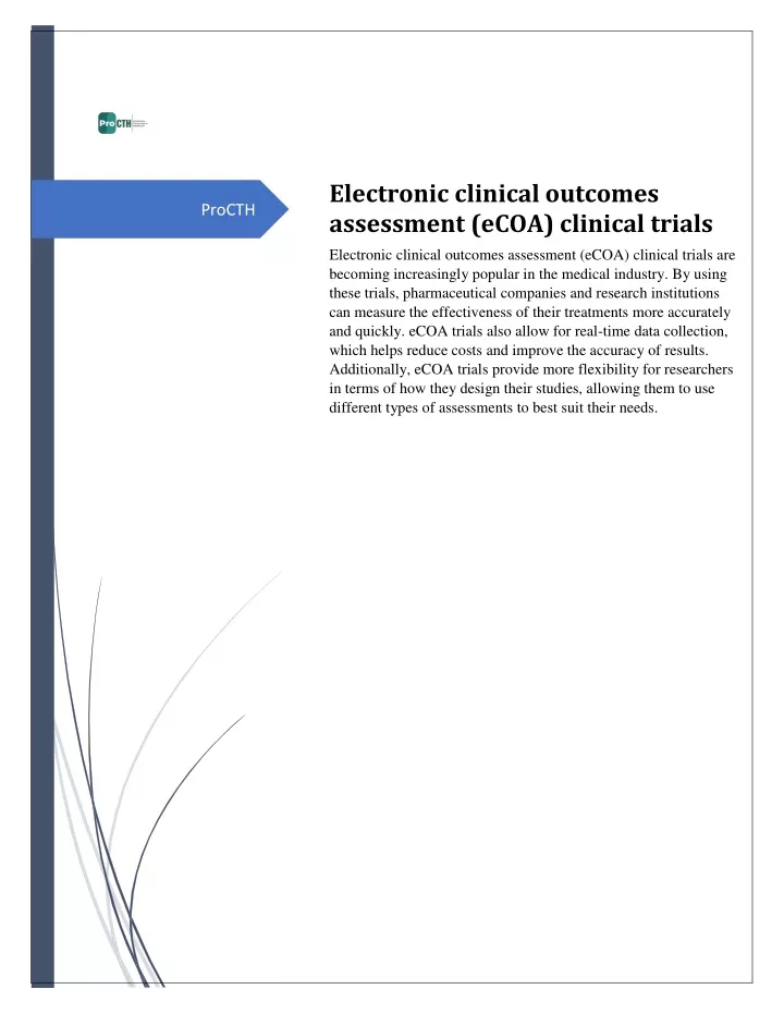 electronic clinical outcomes assessment ecoa