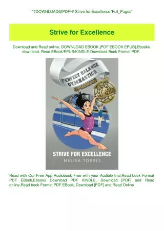 ^#DOWNLOAD@PDF^# Strive for Excellence 'Full_Pages'