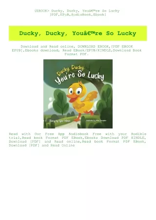 (EBOOK Ducky  Ducky  YouÃ¢Â€Â™re So Lucky [PDF EPuB AudioBook Ebook]