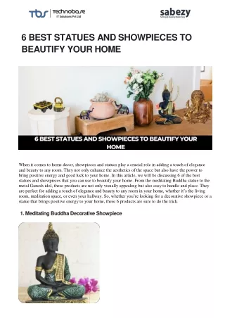 6 Best Statues and Showpieces to Beautify Your Home