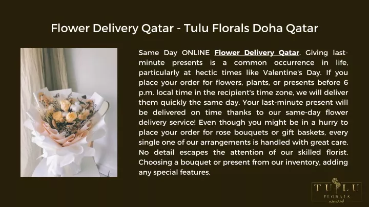 flower delivery qatar tulu florals doha qatar