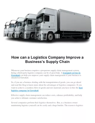 best logistics company in Guwahati