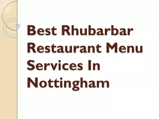 Best Rhubarbar Restaurant Menu Services In Nottingham
