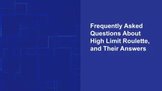 frequently asked questions about high limit