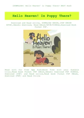 {DOWNLOAD} Hello Heaven! Is Poppy There BEST Book