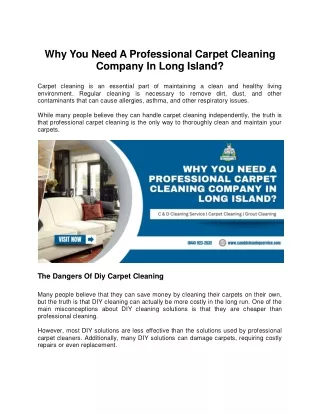 Why You Need A Professional Carpet Cleaning Company In Long Island?