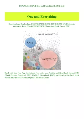 DOWNLOAD EPUB One and Everything [K.I.N.D.L.E]