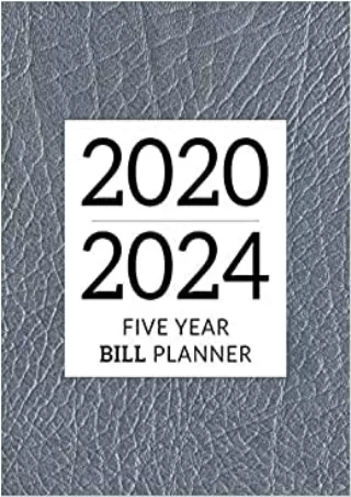 2020 2024 Five Year Bill Planner Help you track all your monthly bills throughout 5 year