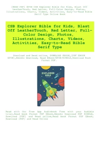 [READ PDF] EPUB CSB Explorer Bible for Kids  Blast Off LeatherTouch  Red Letter  Full-Color Design