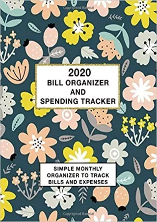 2020 Bill Organizer and Spending Tracker Simple Monthly Organizer to Track Bills and