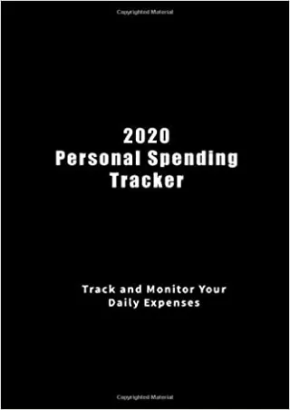 2020 Personal Spending Tracker Track and Monitor Your Daily Expenses