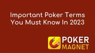 Important Poker Terms You Must Know In 2023