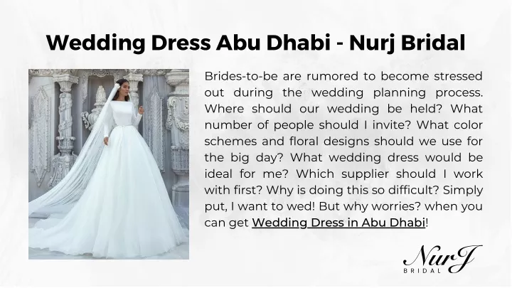 wedding dress abu dhabi nurj bridal