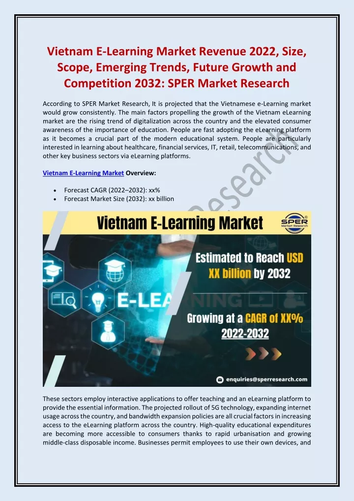 vietnam e learning market revenue 2022 size scope