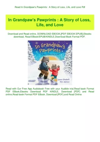 Read In Grandpaw's Pawprints  A Story of Loss  Life  and Love Pdf