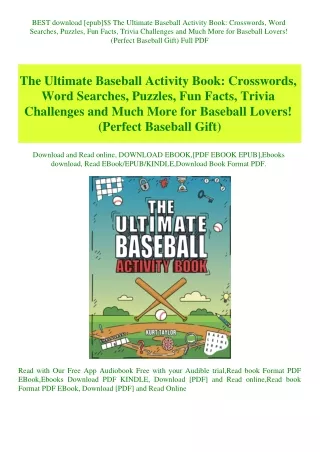 BEST download [epub]$$ The Ultimate Baseball Activity Book Crosswords  Word Searches  Puzzles  Fun F