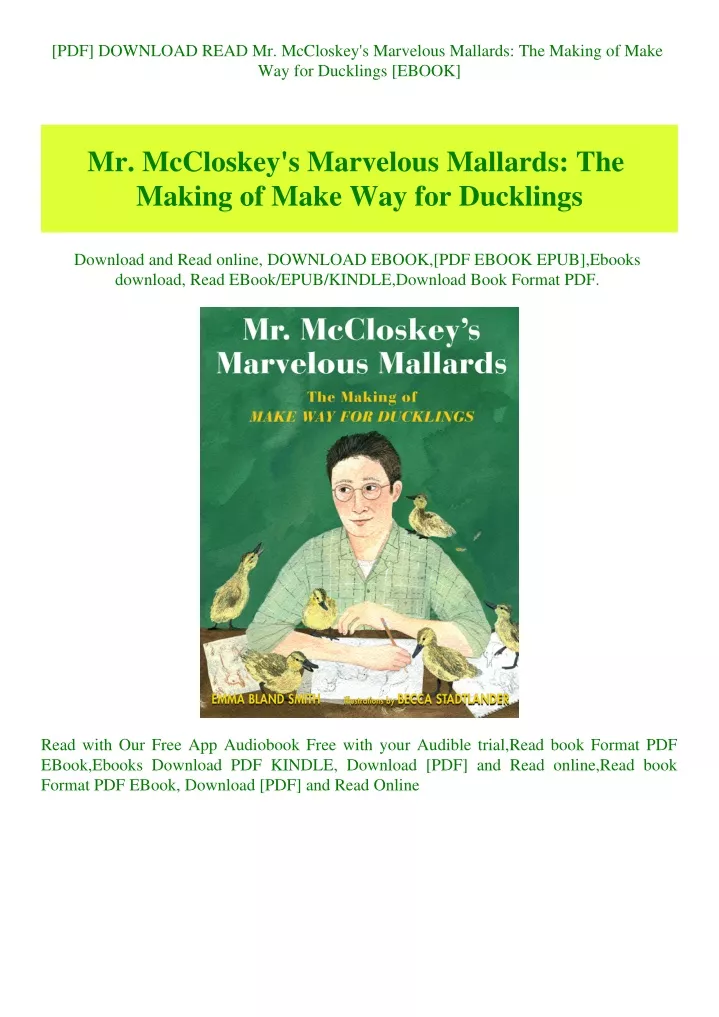 pdf download read mr mccloskey s marvelous