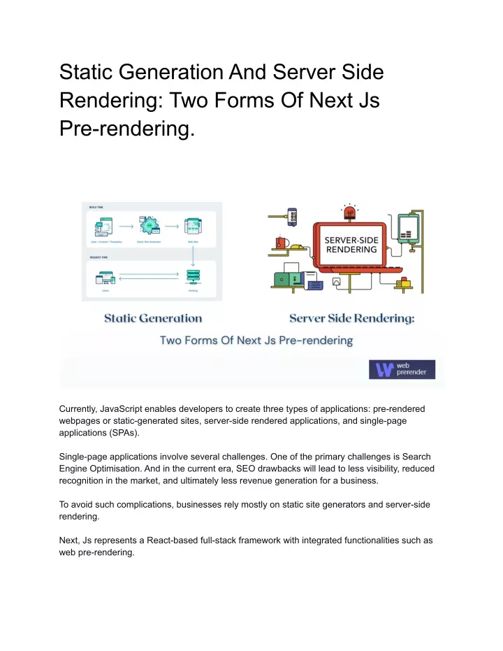 static generation and server side rendering