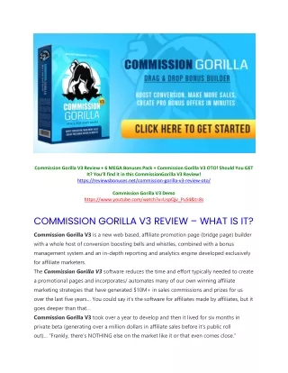 Commission Gorilla V3 Review