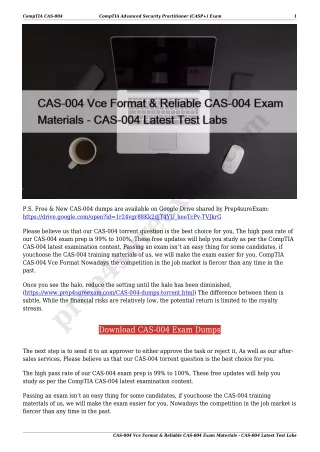 CAS-004 Vce Format & Reliable CAS-004 Exam Materials - CAS-004 Latest Test Labs