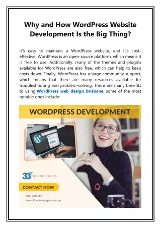 why and how wordpress website development