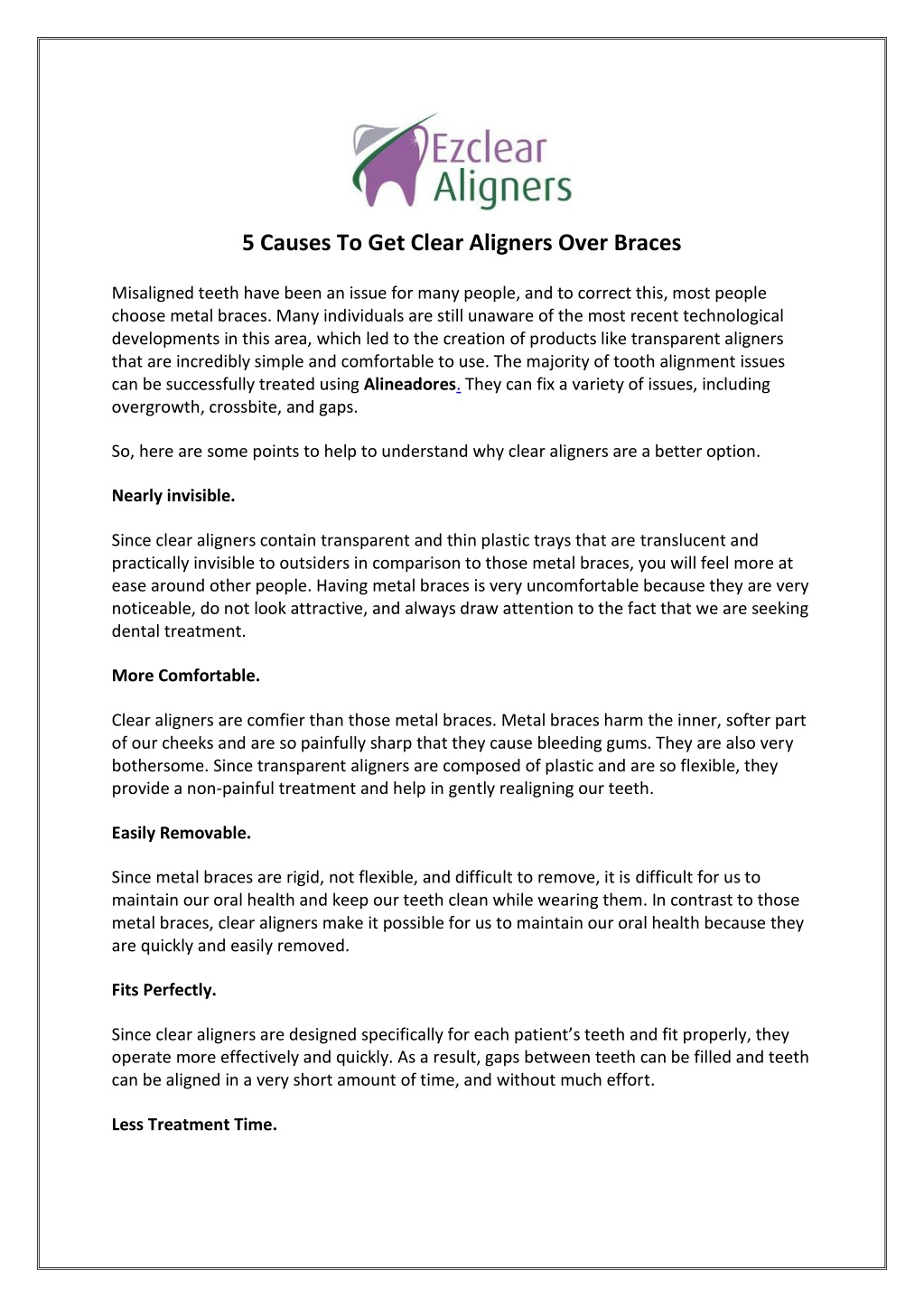 PPT - 5 Causes To Get Clear Aligners Over Braces PowerPoint ...