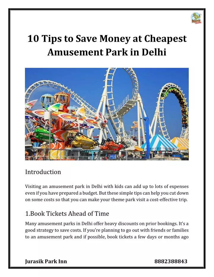 10 tips to save money at cheapest amusement park