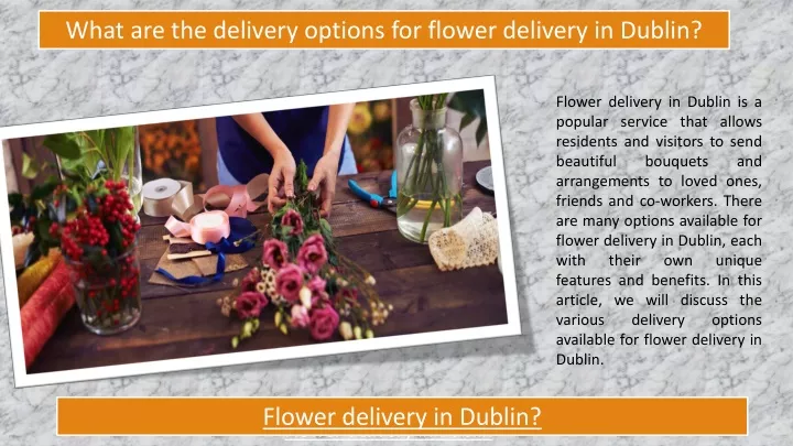 what are the delivery options for flower delivery