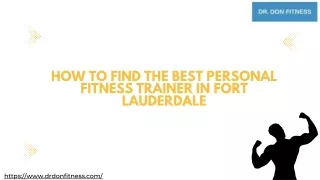How to Find the Best Personal Fitness Trainer in Fort Lauderdale