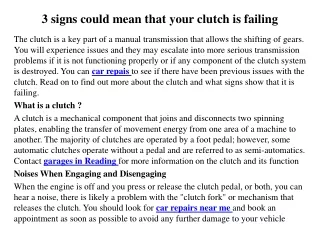 3 signs could mean that your clutch is failing