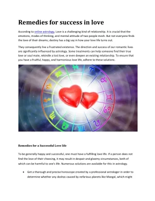 remedies for success in love