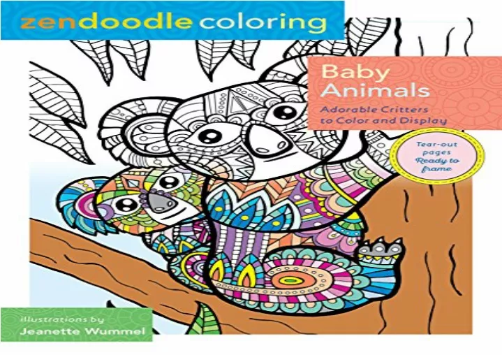 download zendoodle coloring baby animals adorable