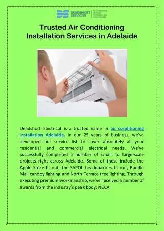 trusted air conditioning installation services