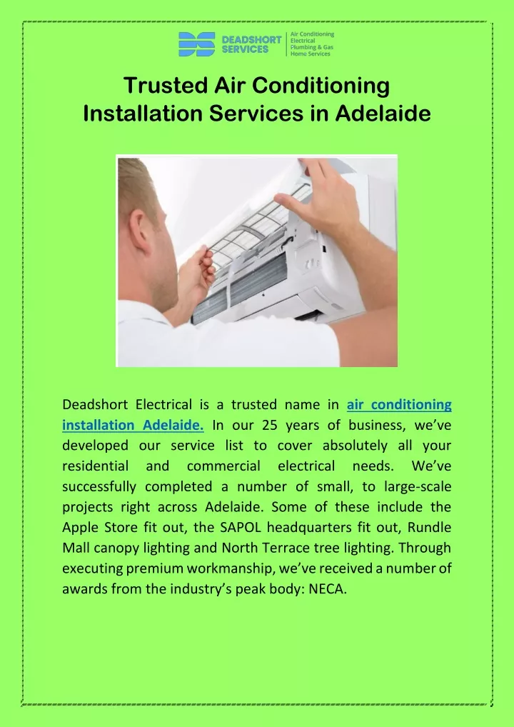 trusted air conditioning installation services