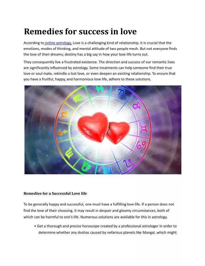 remedies for success in love