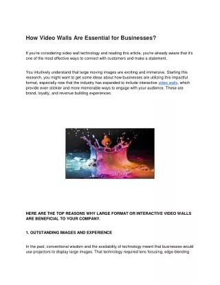 How Video Walls Are Essential for Businesses