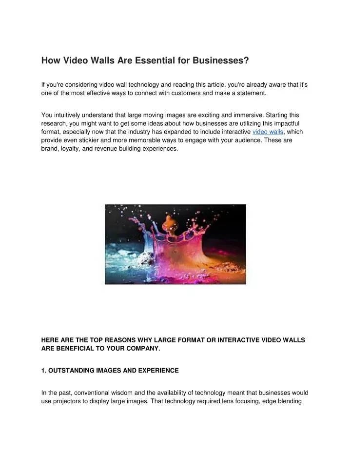 how video walls are essential for businesses