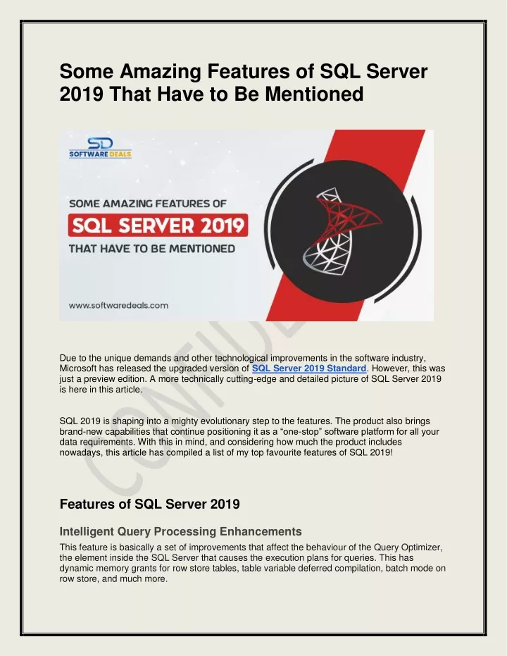 some amazing features of sql server 2019 that