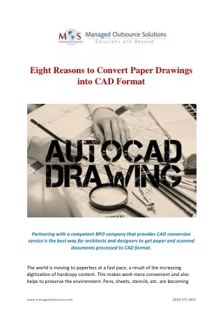 eight reasons to convert paper drawings into