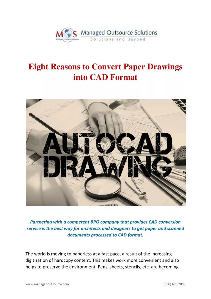 eight reasons to convert paper drawings into